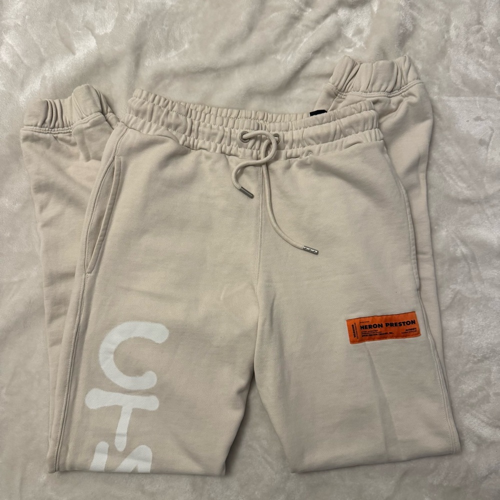 Heron Preston Jogger Sweatpants Cream Beige XS
